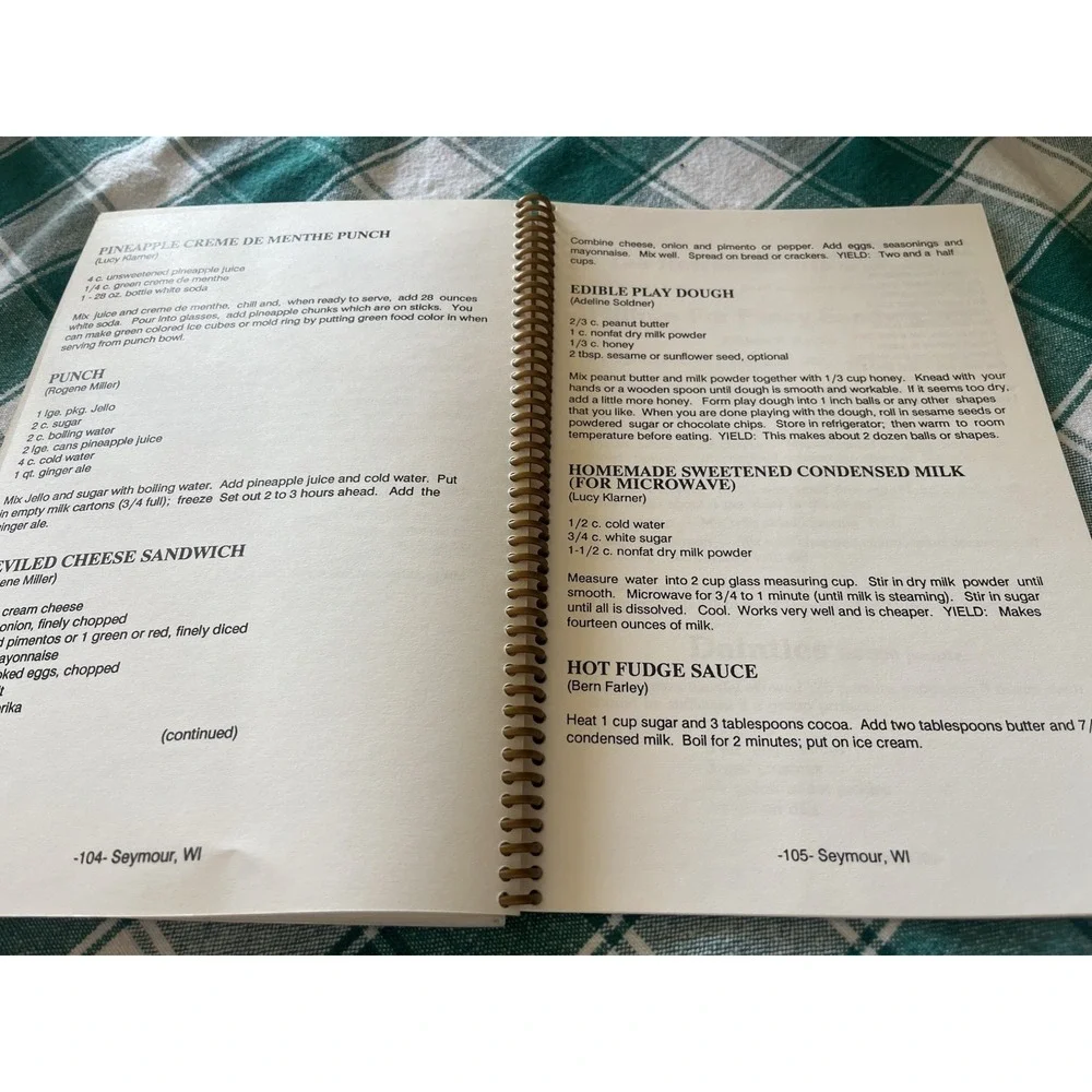 American Legion Auxiliary Seymour Wisconsin Recipe Book Cookbook Seymours